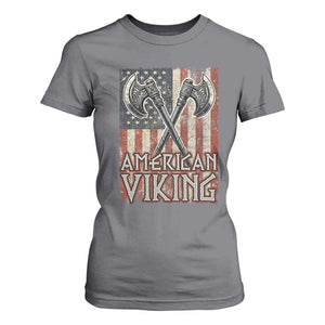 American Viking T Shirt For Women American Flag Axe Norse Mythology TS09 Charcoal Print Your Wear