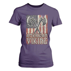 American Viking T Shirt For Women American Flag Axe Norse Mythology TS09 Purple Print Your Wear