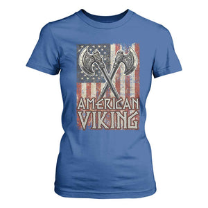 American Viking T Shirt For Women American Flag Axe Norse Mythology TS09 Royal Blue Print Your Wear