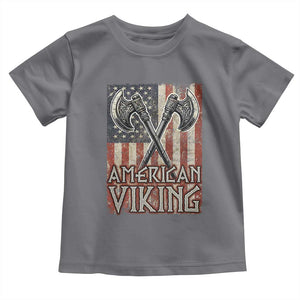 American Viking Toddler T Shirt American Flag Axe Norse Mythology TS09 Charcoal Print Your Wear
