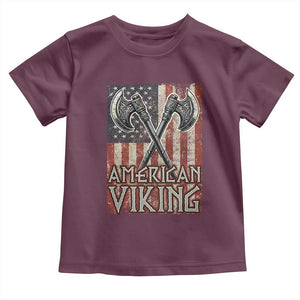 American Viking Toddler T Shirt American Flag Axe Norse Mythology TS09 Maroon Print Your Wear