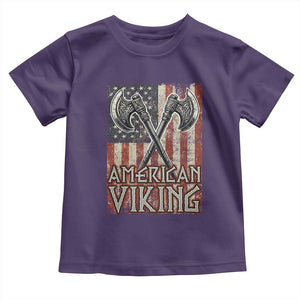 American Viking Toddler T Shirt American Flag Axe Norse Mythology TS09 Purple Print Your Wear