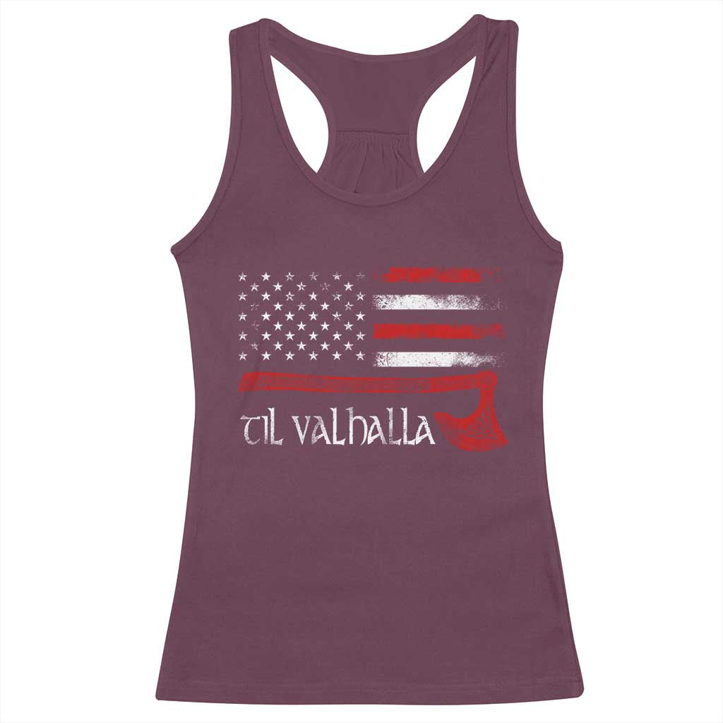 Viking Til Valhalla Racerback Tank Top TS09 Maroon Print Your Wear