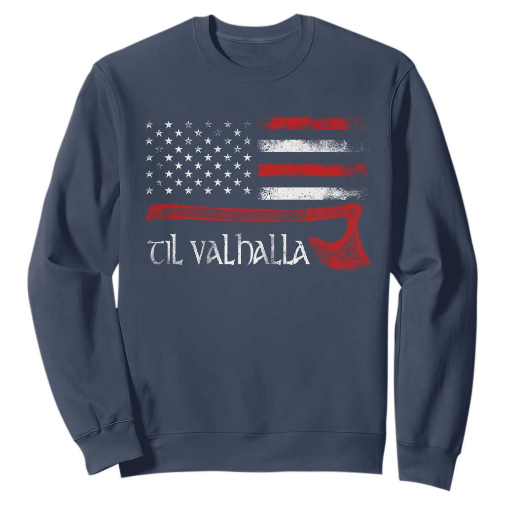 Viking Til Valhalla Sweatshirt TS09 Navy Print Your Wear