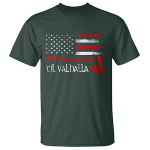 Viking Til Valhalla T Shirt TS09 Dark Forest Green Print Your Wear