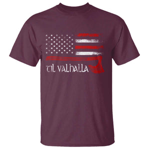 Viking Til Valhalla T Shirt TS09 Maroon Print Your Wear