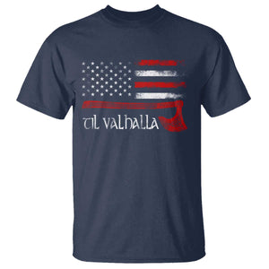 Viking Til Valhalla T Shirt TS09 Navy Print Your Wear