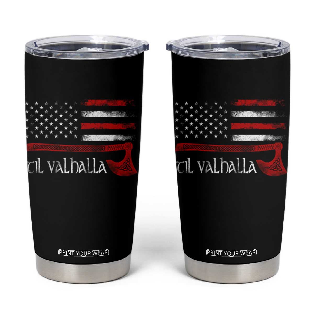 Viking Til Valhalla Tumbler Cup TS09 Black Print Your Wear