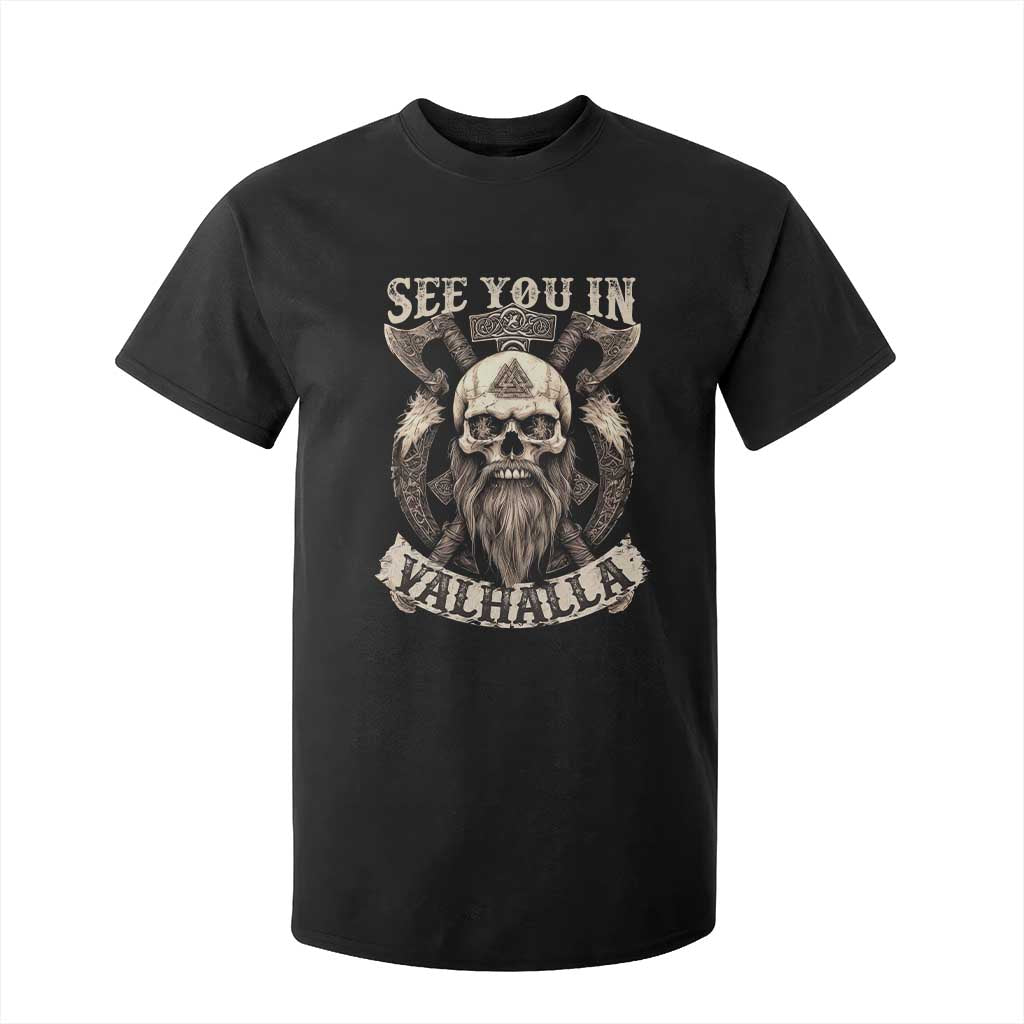 Viking T Shirt For Kid See You In Valhalla TS09 Black Print Your Wear