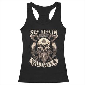 Viking Racerback Tank Top See You In Valhalla TS09 Black Print Your Wear