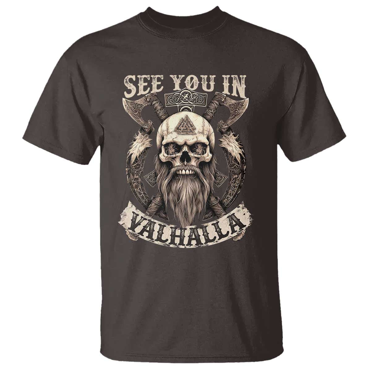 Viking T Shirt See You In Valhalla TS09 Dark Chocolate Print Your Wear