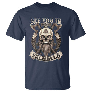 Viking T Shirt See You In Valhalla TS09 Navy Print Your Wear