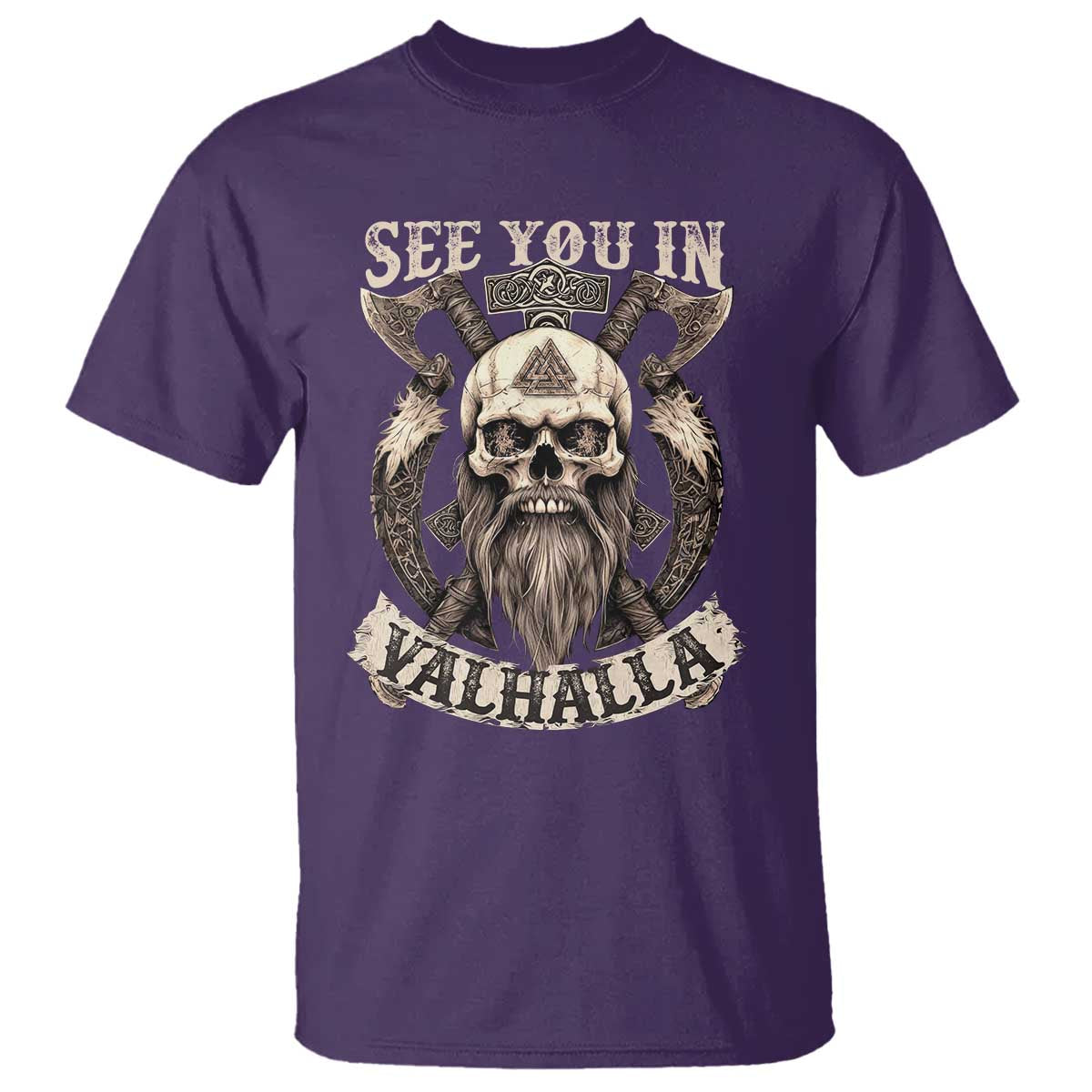 Viking T Shirt See You In Valhalla TS09 Purple Print Your Wear
