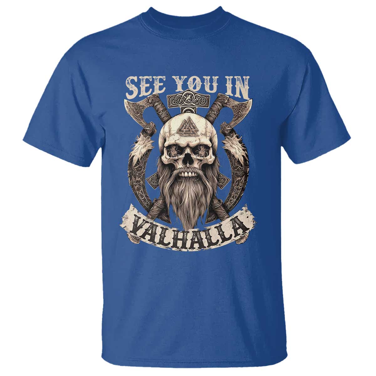 Viking T Shirt See You In Valhalla TS09 Royal Blue Print Your Wear