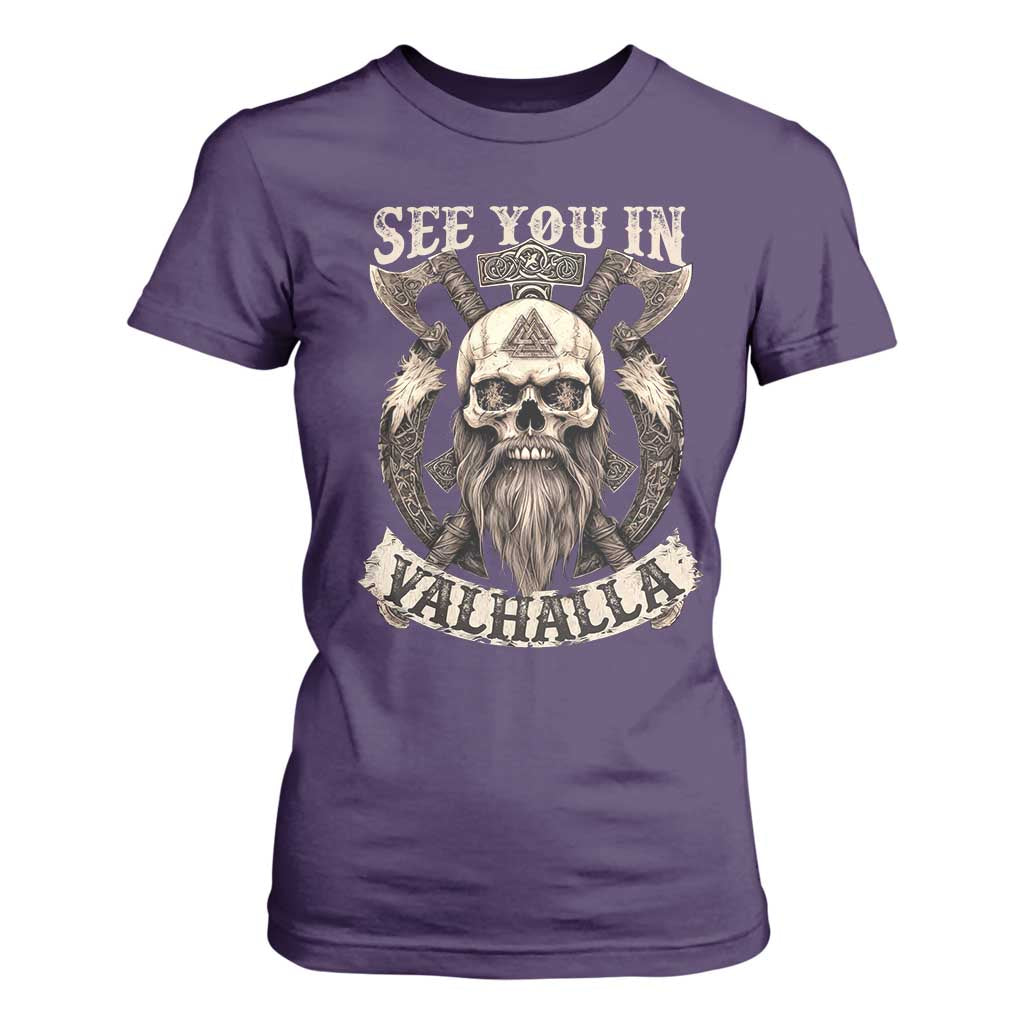 Viking T Shirt For Women See You In Valhalla TS09 Purple Print Your Wear