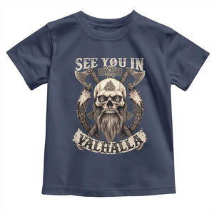 Viking Toddler T Shirt See You In Valhalla TS09 Navy Print Your Wear