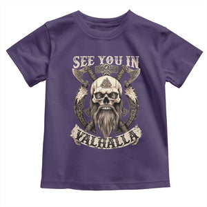 Viking Toddler T Shirt See You In Valhalla TS09 Purple Print Your Wear