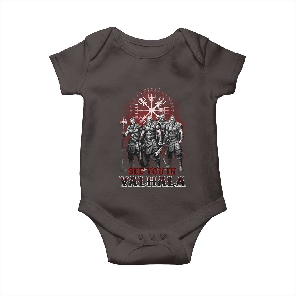 Viking Warrior Baby Onesie See You In Valhalla TS09 Dark Chocolate Print Your Wear