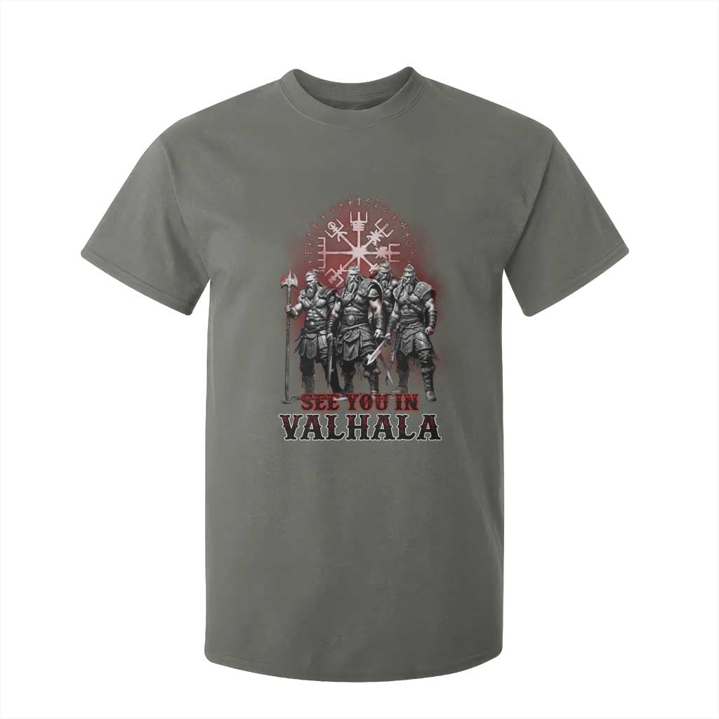 Viking Warrior T Shirt For Kid See You In Valhalla TS09 Military Green Print Your Wear