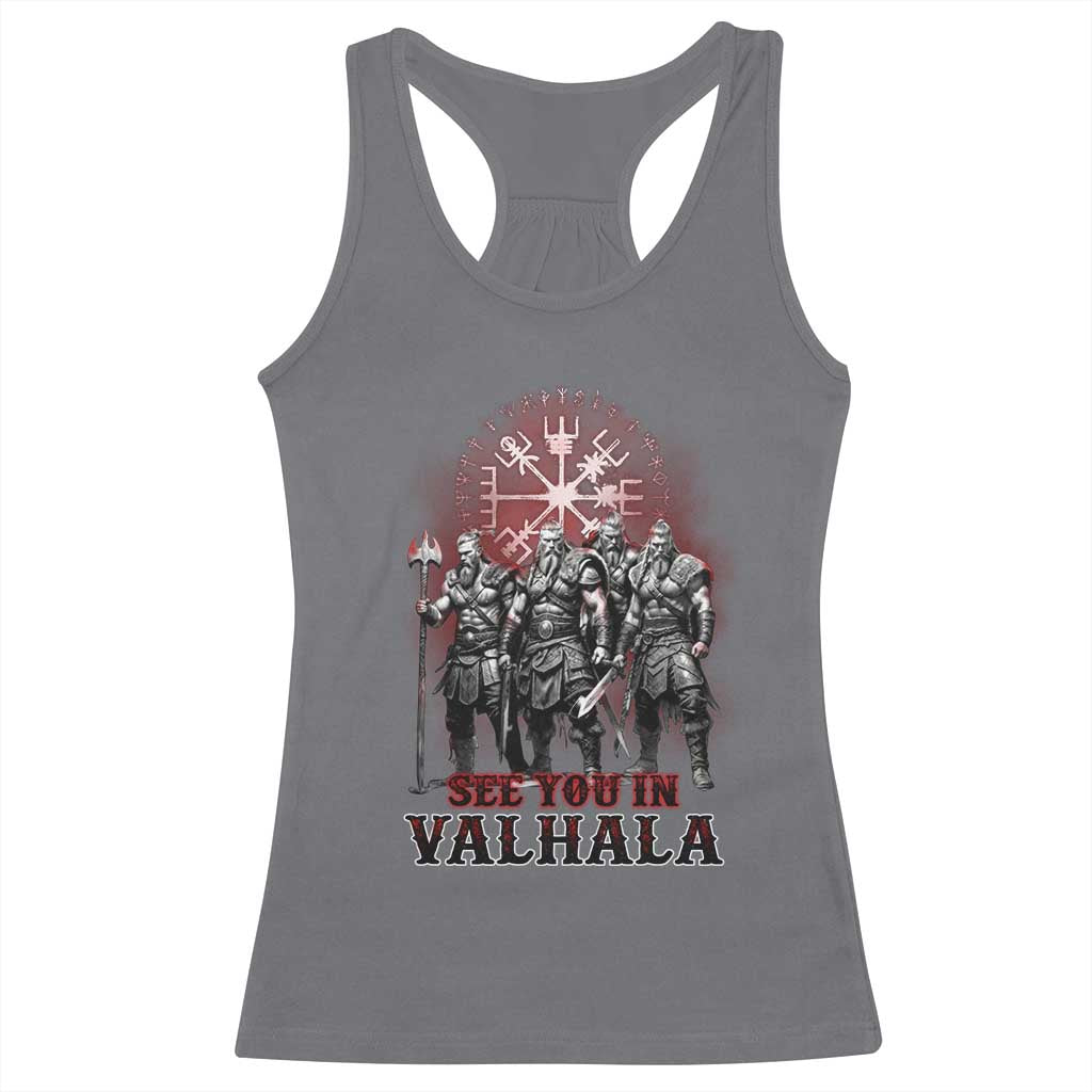 Viking Warrior Racerback Tank Top See You In Valhalla TS09 Charcoal Print Your Wear