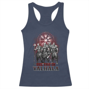 Viking Warrior Racerback Tank Top See You In Valhalla TS09 Navy Print Your Wear