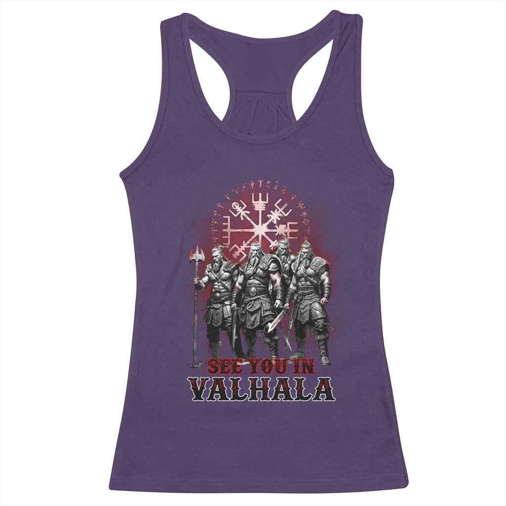 Viking Warrior Racerback Tank Top See You In Valhalla TS09 Purple Print Your Wear