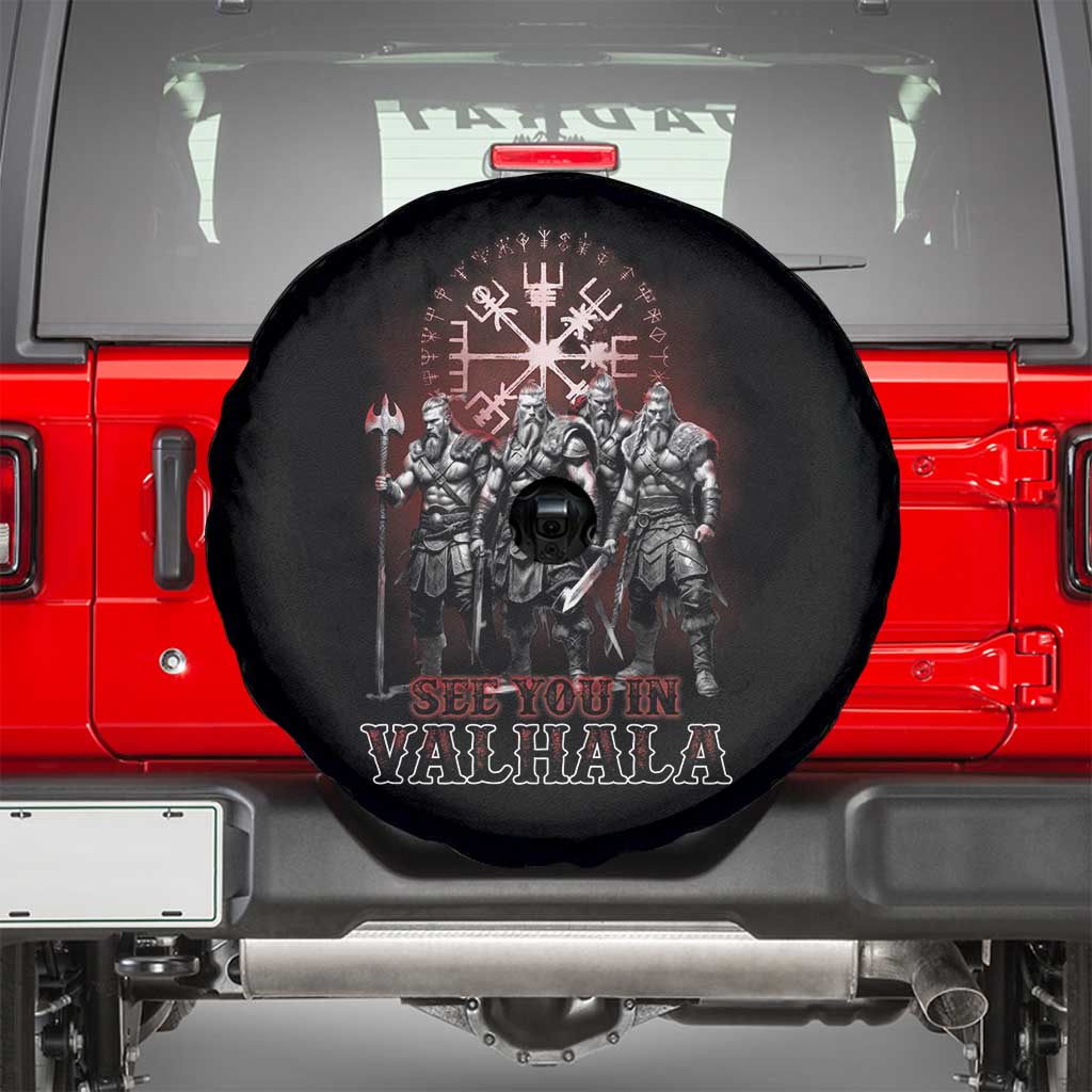 Viking Warrior Spare Tire Cover See You In Valhalla TS09 Black Print Your Wear