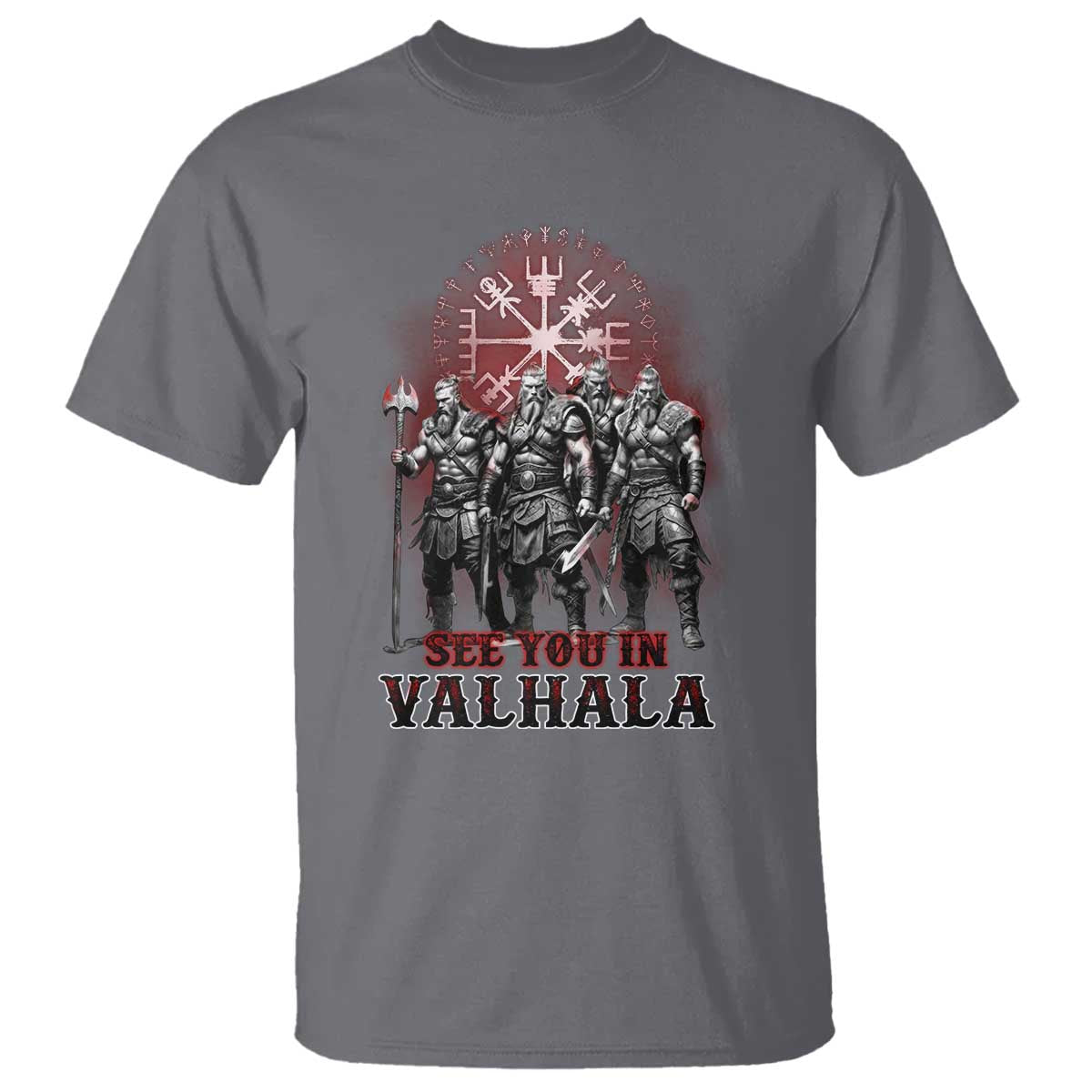 Viking Warrior T Shirt See You In Valhalla TS09 Charcoal Print Your Wear