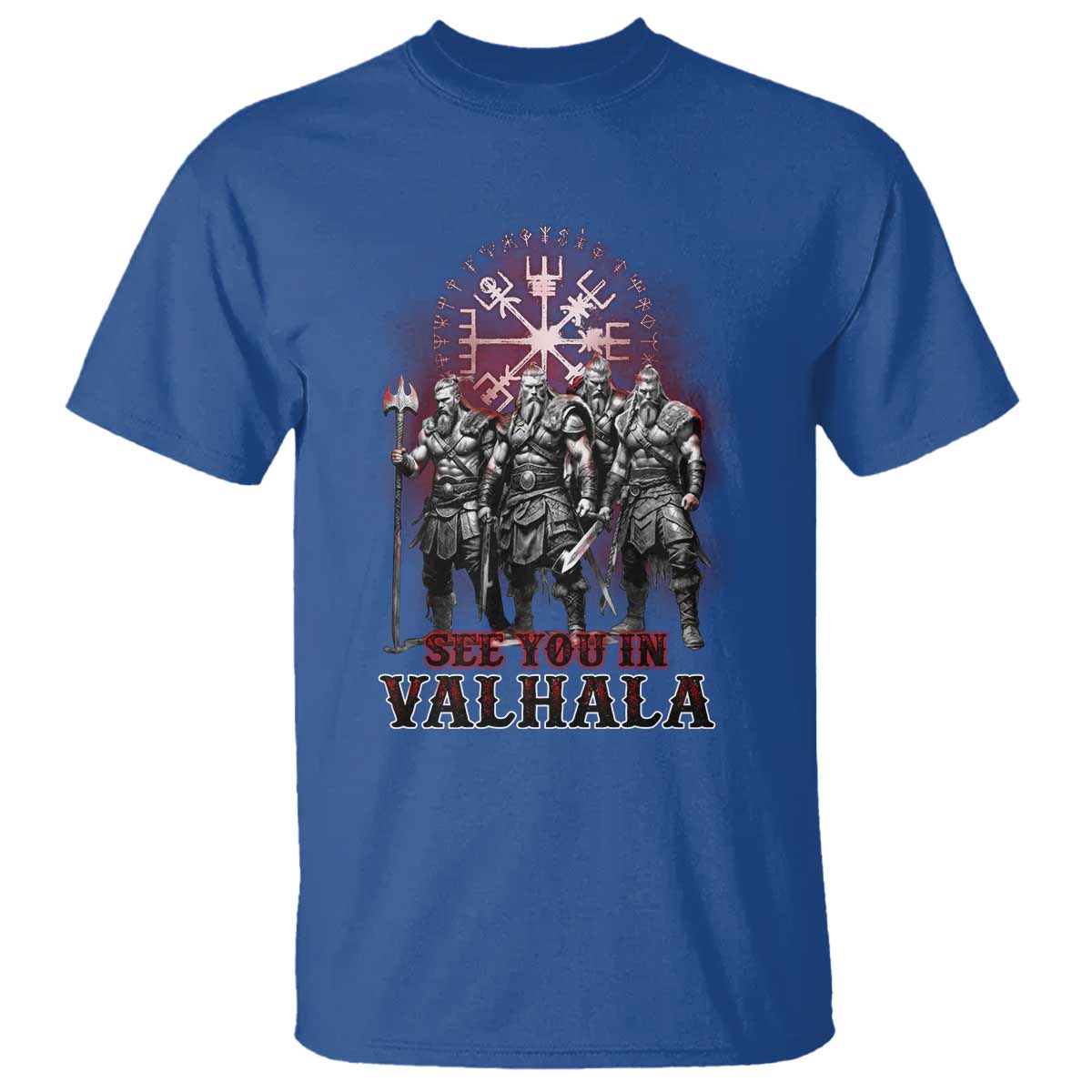 Viking Warrior T Shirt See You In Valhalla TS09 Royal Blue Print Your Wear