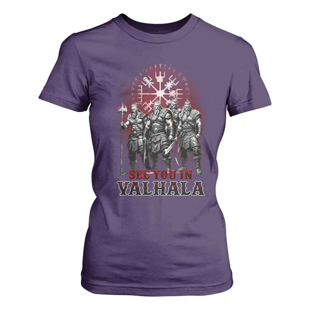 Viking Warrior T Shirt For Women See You In Valhalla TS09 Purple Print Your Wear