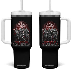 Viking Warrior Tumbler With Handle See You In Valhalla TS09 One Size: 40 oz Black Print Your Wear