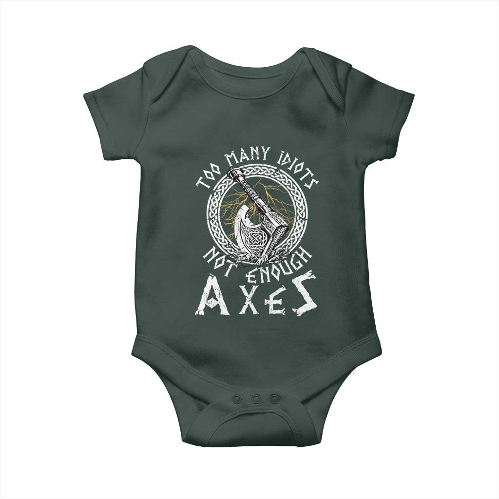 Viking Baby Onesie Too Many Idiots Not Enough Axes TS09 Print Your Wear