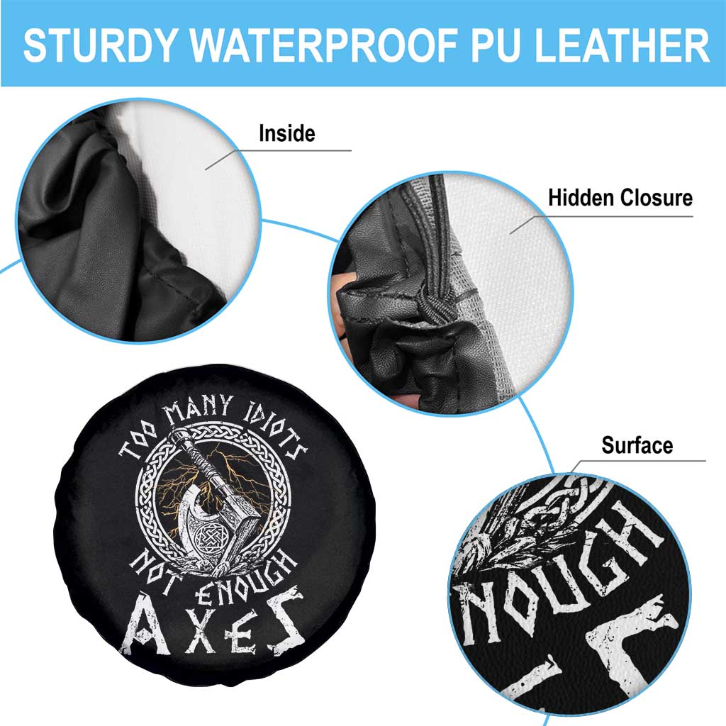 Viking Spare Tire Cover Too Many Idiots Not Enough Axes TS09 Print Your Wear