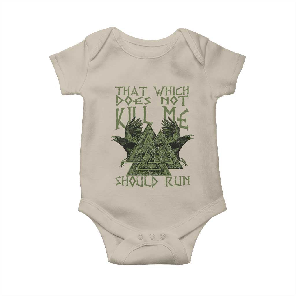 Viking Baby Onesie That Which Does Not Kill Me Should Run Valknut TS09 Sand Print Your Wear
