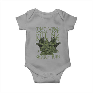 Viking Baby Onesie That Which Does Not Kill Me Should Run Valknut TS09 Sport Gray Print Your Wear
