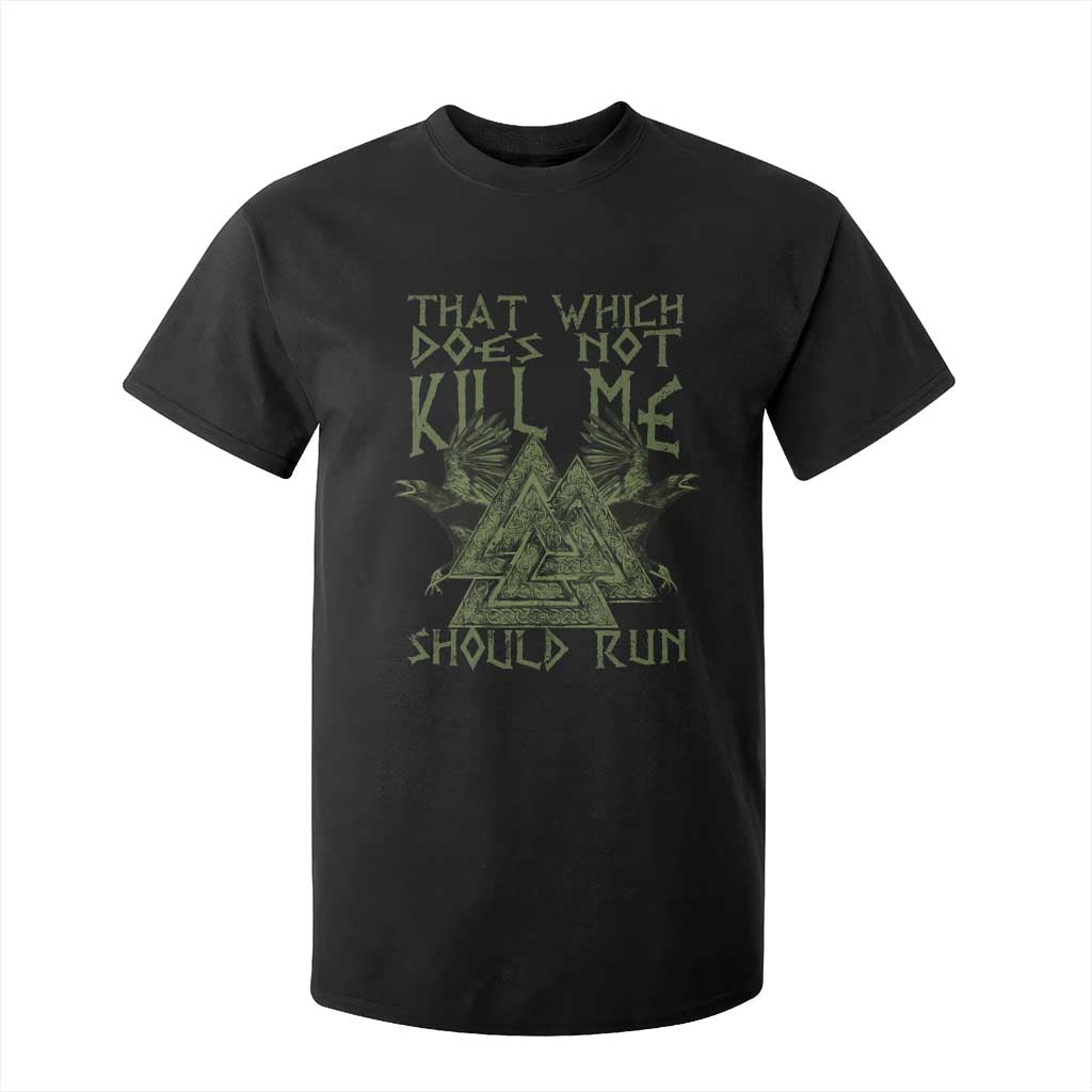 Viking T Shirt For Kid That Which Does Not Kill Me Should Run Valknut TS09 Black Print Your Wear