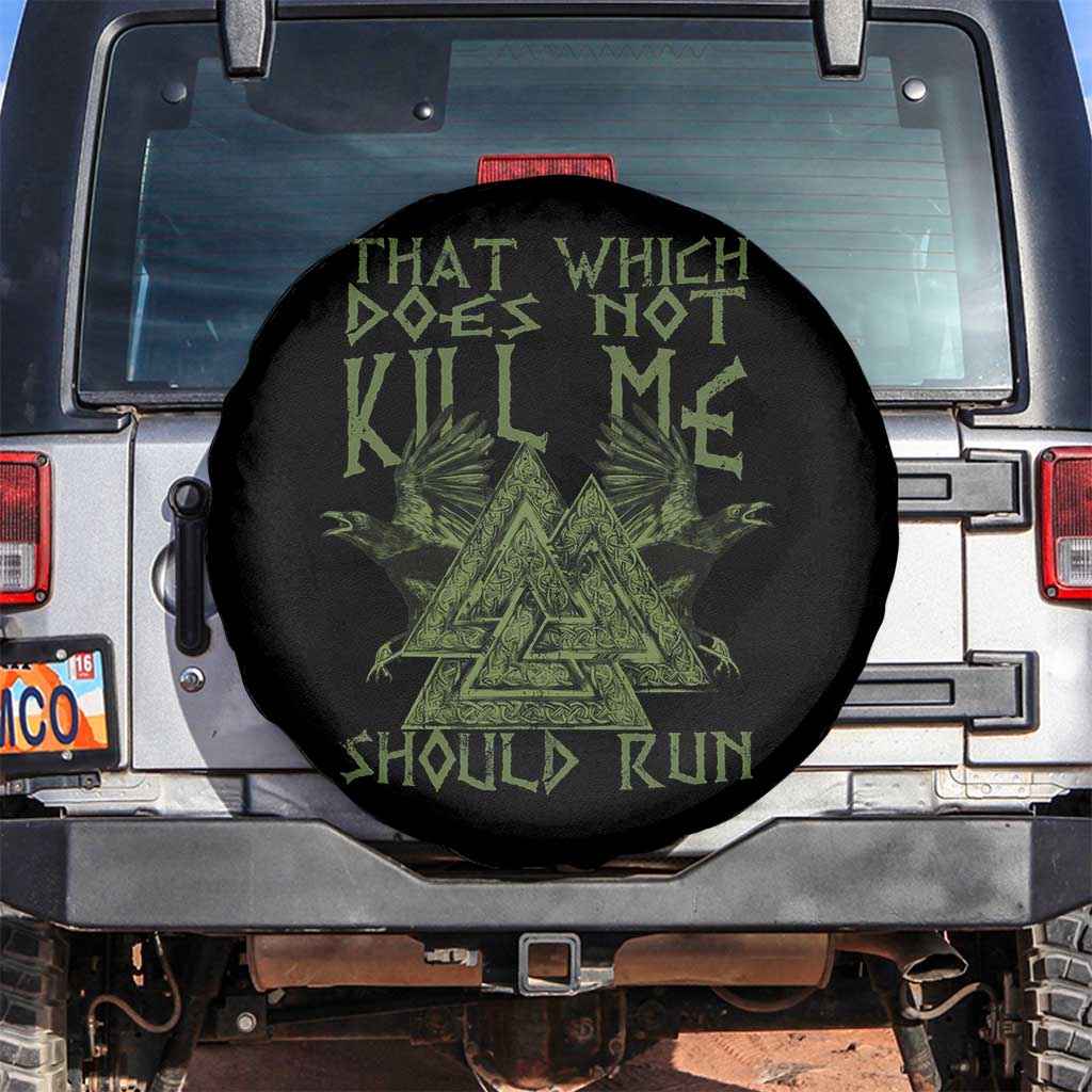 Viking Spare Tire Cover That Which Does Not Kill Me Should Run Valknut TS09 No hole Black Print Your Wear