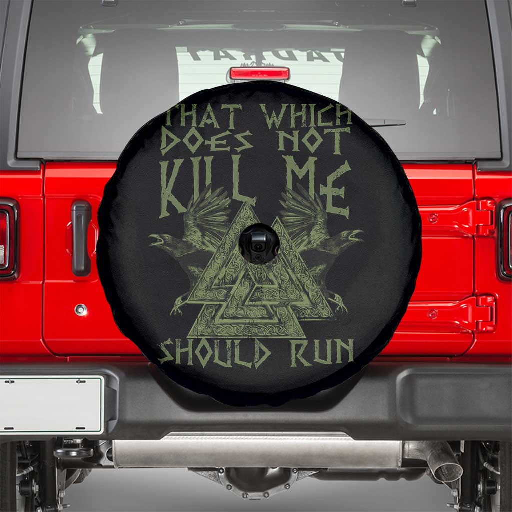 Viking Spare Tire Cover That Which Does Not Kill Me Should Run Valknut TS09 Black Print Your Wear