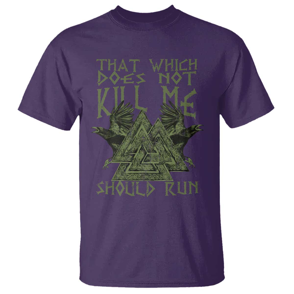 Viking T Shirt That Which Does Not Kill Me Should Run Valknut TS09 Purple Print Your Wear