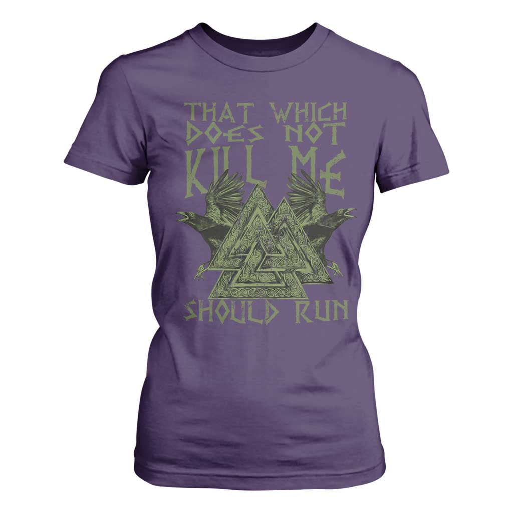 Viking T Shirt For Women That Which Does Not Kill Me Should Run Valknut TS09 Purple Print Your Wear