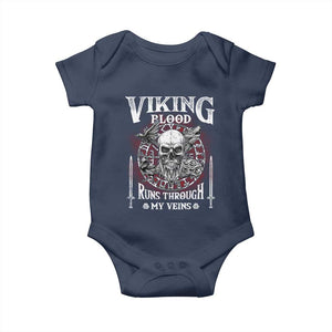 Viking Blood Runs Through My Veins Baby Onesie TS09 Navy Print Your Wear