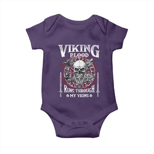 Viking Blood Runs Through My Veins Baby Onesie TS09 Purple Print Your Wear