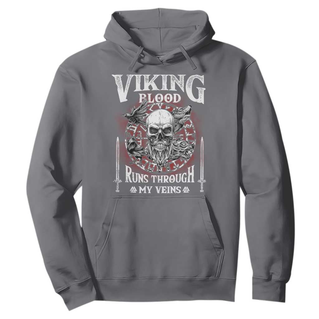 Viking Blood Runs Through My Veins Hoodie TS09 Charcoal Print Your Wear