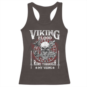 Viking Blood Runs Through My Veins Racerback Tank Top TS09 Dark Chocolate Print Your Wear