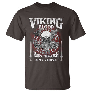 Viking Blood Runs Through My Veins T Shirt TS09 Dark Chocolate Print Your Wear