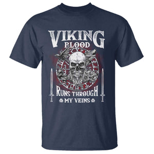 Viking Blood Runs Through My Veins T Shirt TS09 Navy Print Your Wear