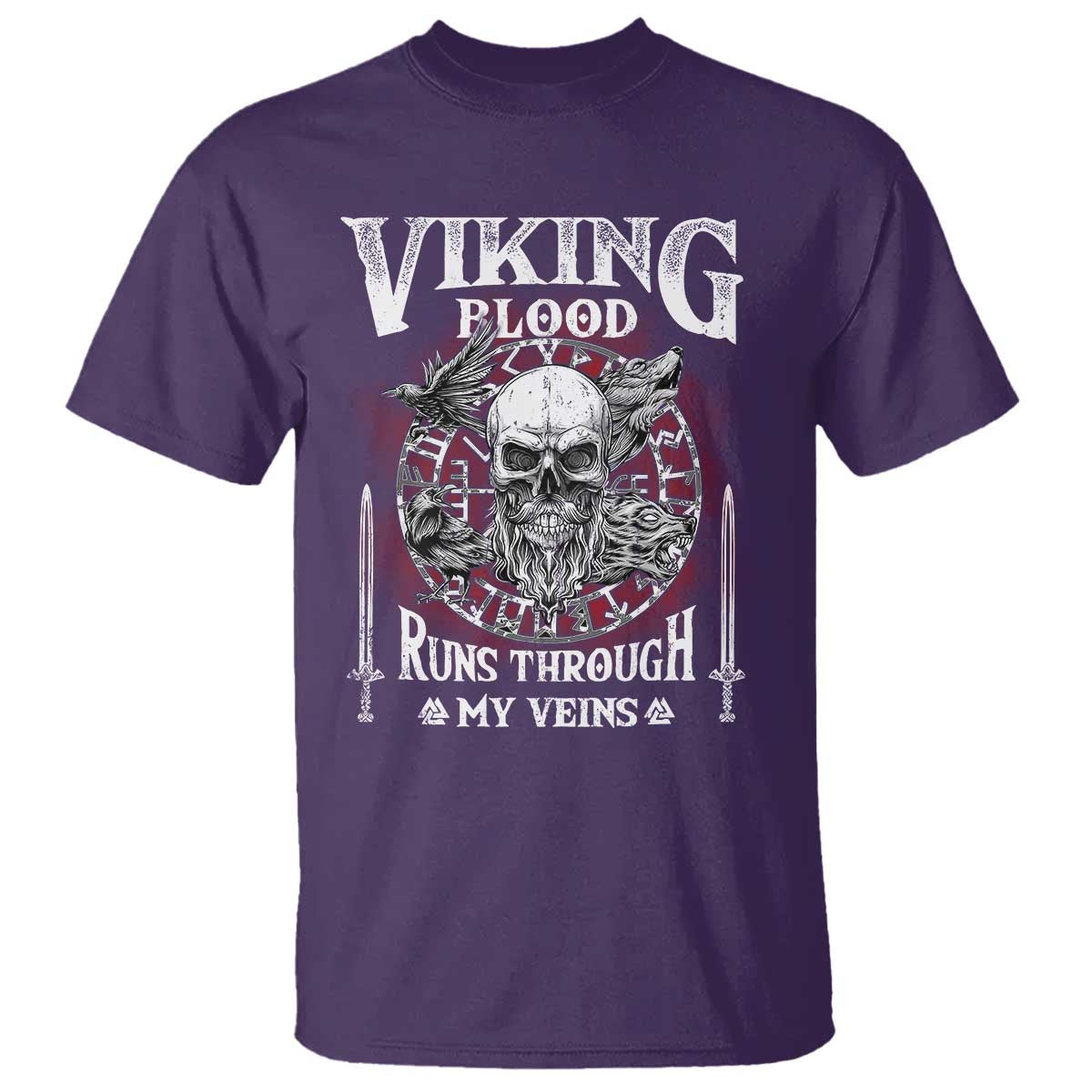 Viking Blood Runs Through My Veins T Shirt TS09 Purple Print Your Wear