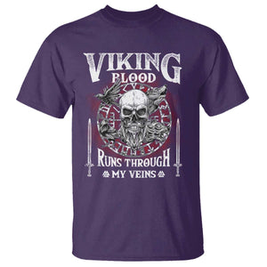 Viking Blood Runs Through My Veins T Shirt TS09 Purple Print Your Wear