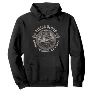 Viking Blood Hoodie Runs Through My Veins TS09 Black Print Your Wear