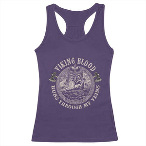 Viking Blood Racerback Tank Top Runs Through My Veins TS09 Purple Print Your Wear